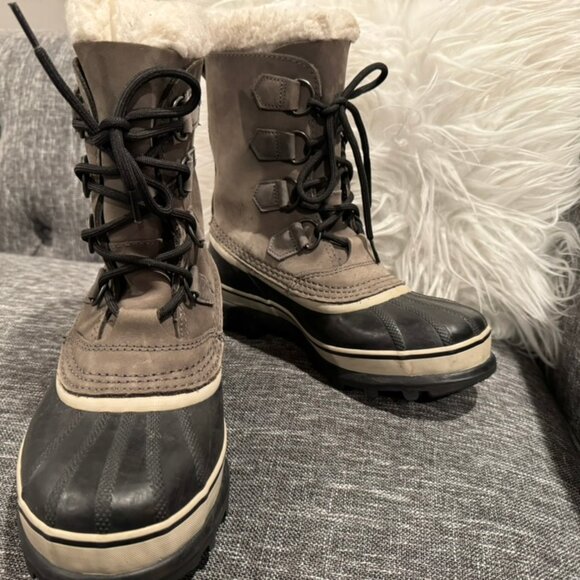 Sorel Caribou Winter Boots | Waterproof Suede & Nylon | Women’s Size 7 | EUC - Picture 3 of 10